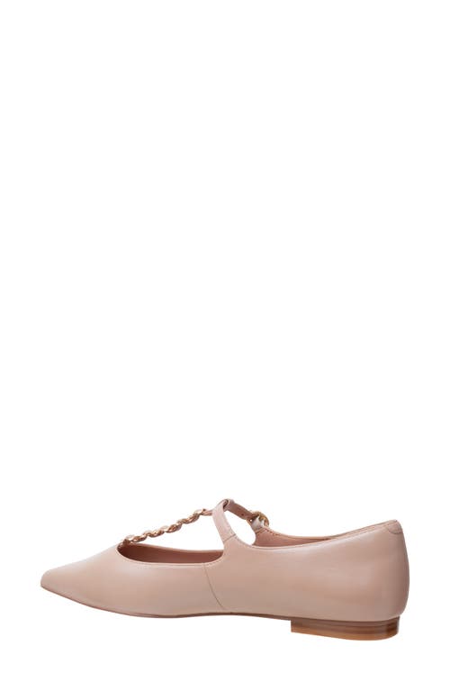 Linea Paolo Corinne Pointed Toe T-strap Flat In Pink