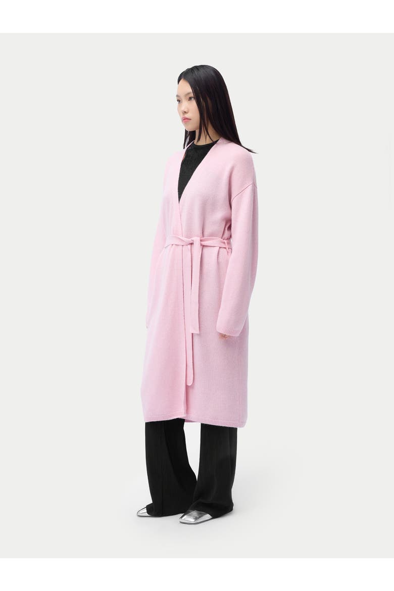 Long Maternity Cashmere Robe, Alternate, color, almond blossom