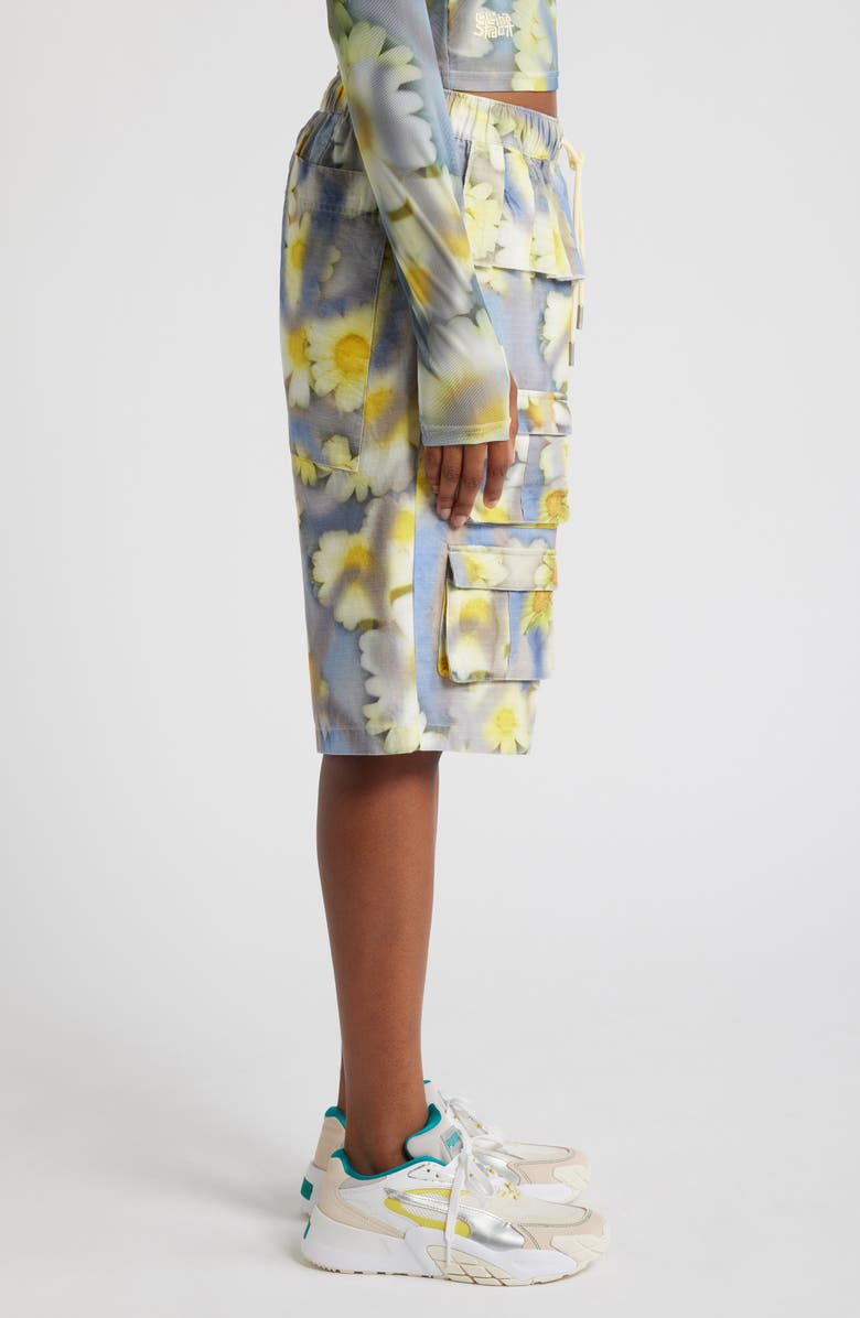 PUMA x Collina Strada Floral Cotton Ripstop Cargo Shorts, Alternate, color, Yellow Pear-Aop