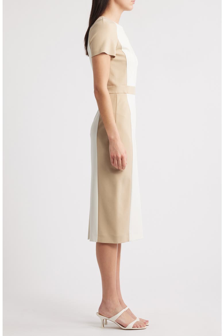Darsa Colorblock Midi Sheath Dress, Alternate, color, SOFT CREAM BEIGE COMBO