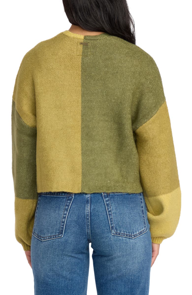 Billabong Block Out Colorblock Jacquard Cardigan, Alternate, color, Green Tea