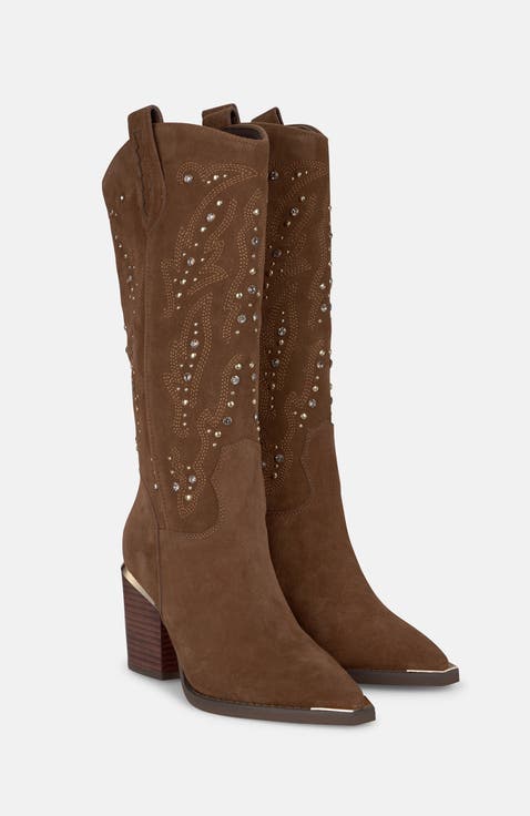 Studded Heeled Boot Stones