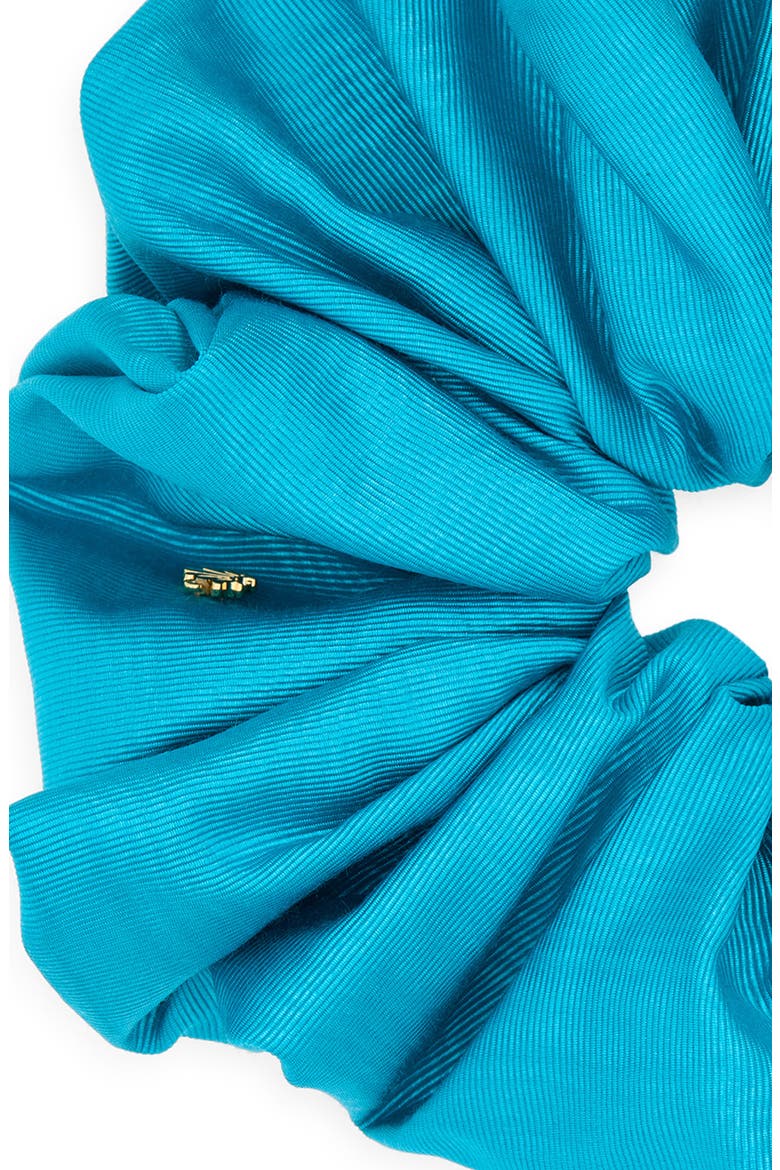 Rommy Moire Oversize Scrunchie, Alternate, color, TURQUOISE