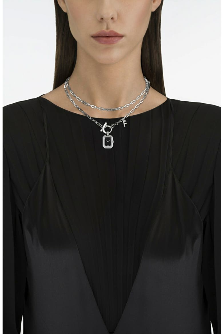 Y-Necklace Pendant Watch, 16.6mm x 21.3mm, Alternate, color, STAINLESS STEEL