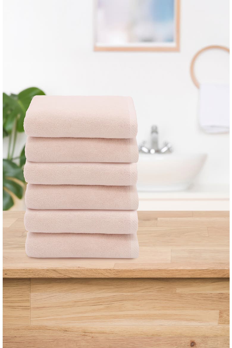 6-Pack Ediree Cotton Hand Towel Set, Alternate, color, BLUSH
