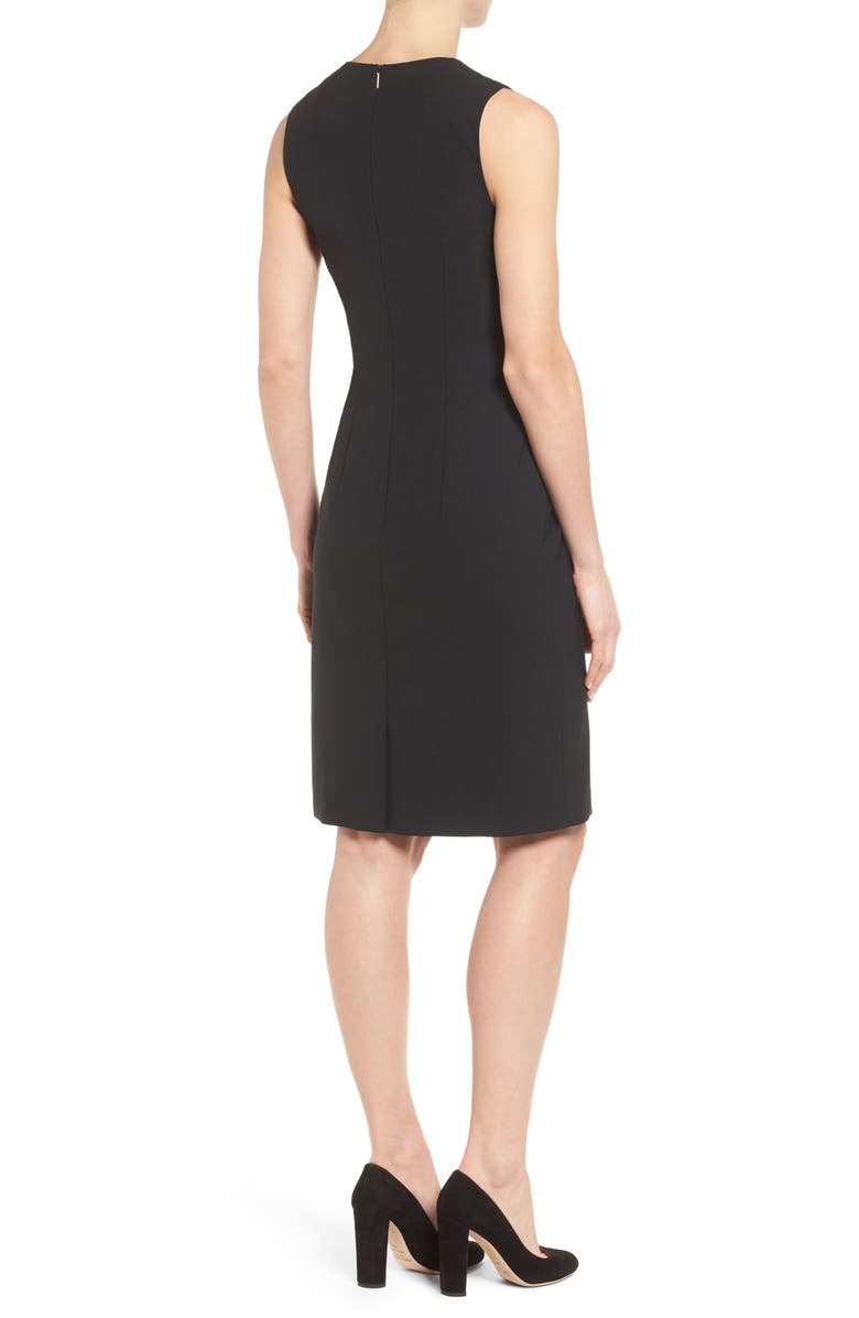 BOSS Dirusa Tropical Stretch Wool Dress, Alternate, color, Blk