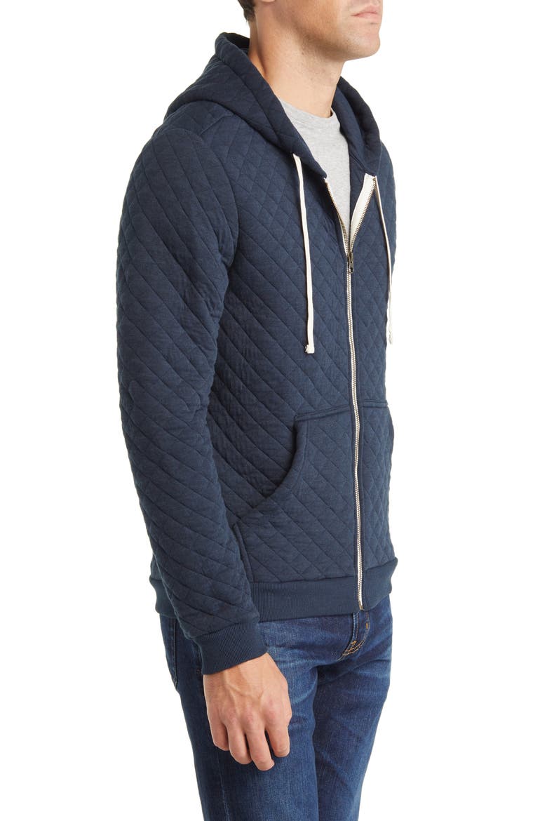 Corbet Quilted Full Zip Hoodie, Alternate, color, NAVY HEATHER