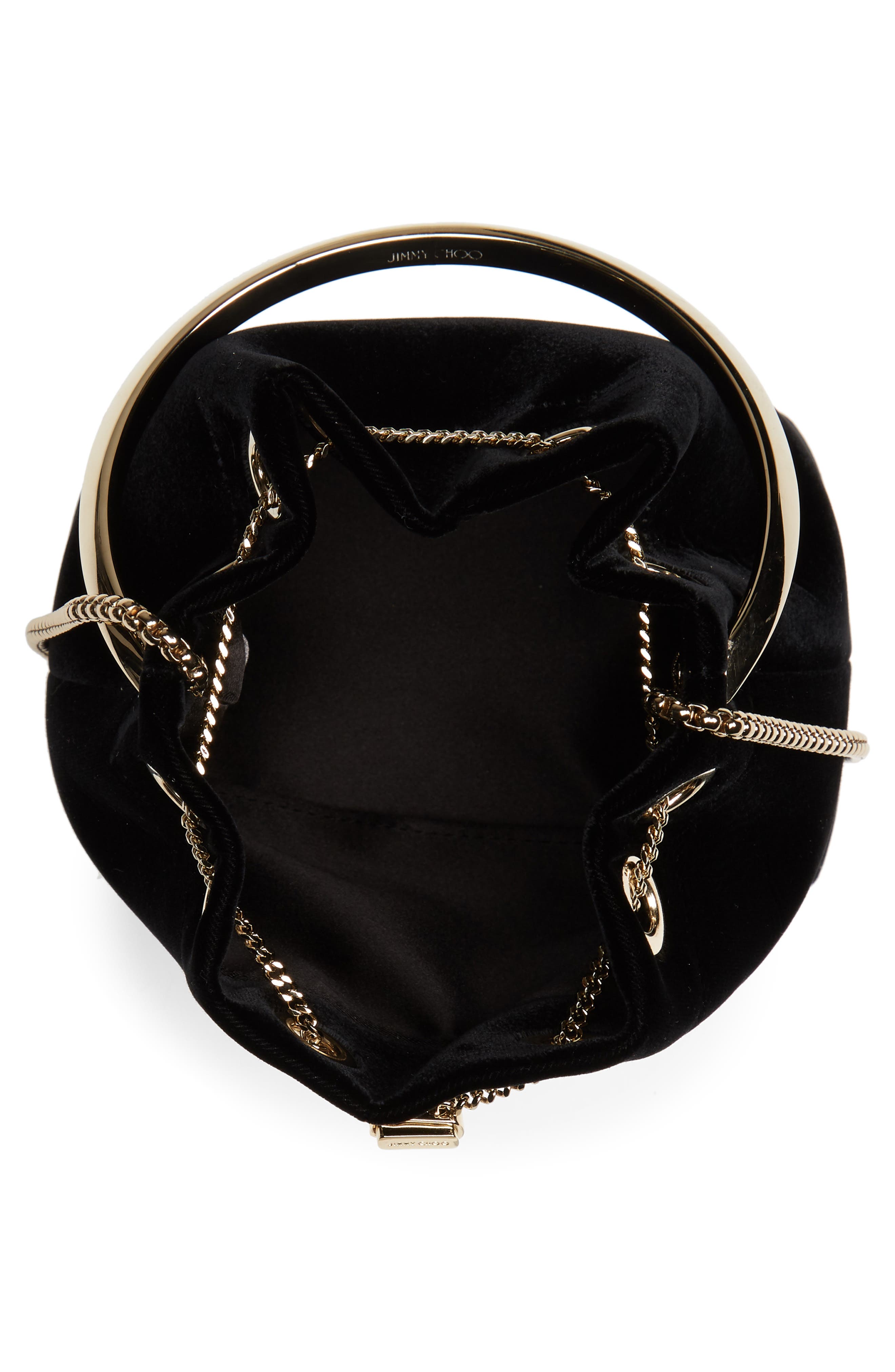 Jimmy Choo Bon Bon Bucket Bag, Alternate, color, Black