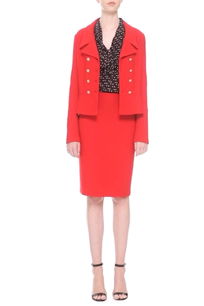 Nouveau Bouclé Knit Pencil Skirt, Alternate, color, GRANITA