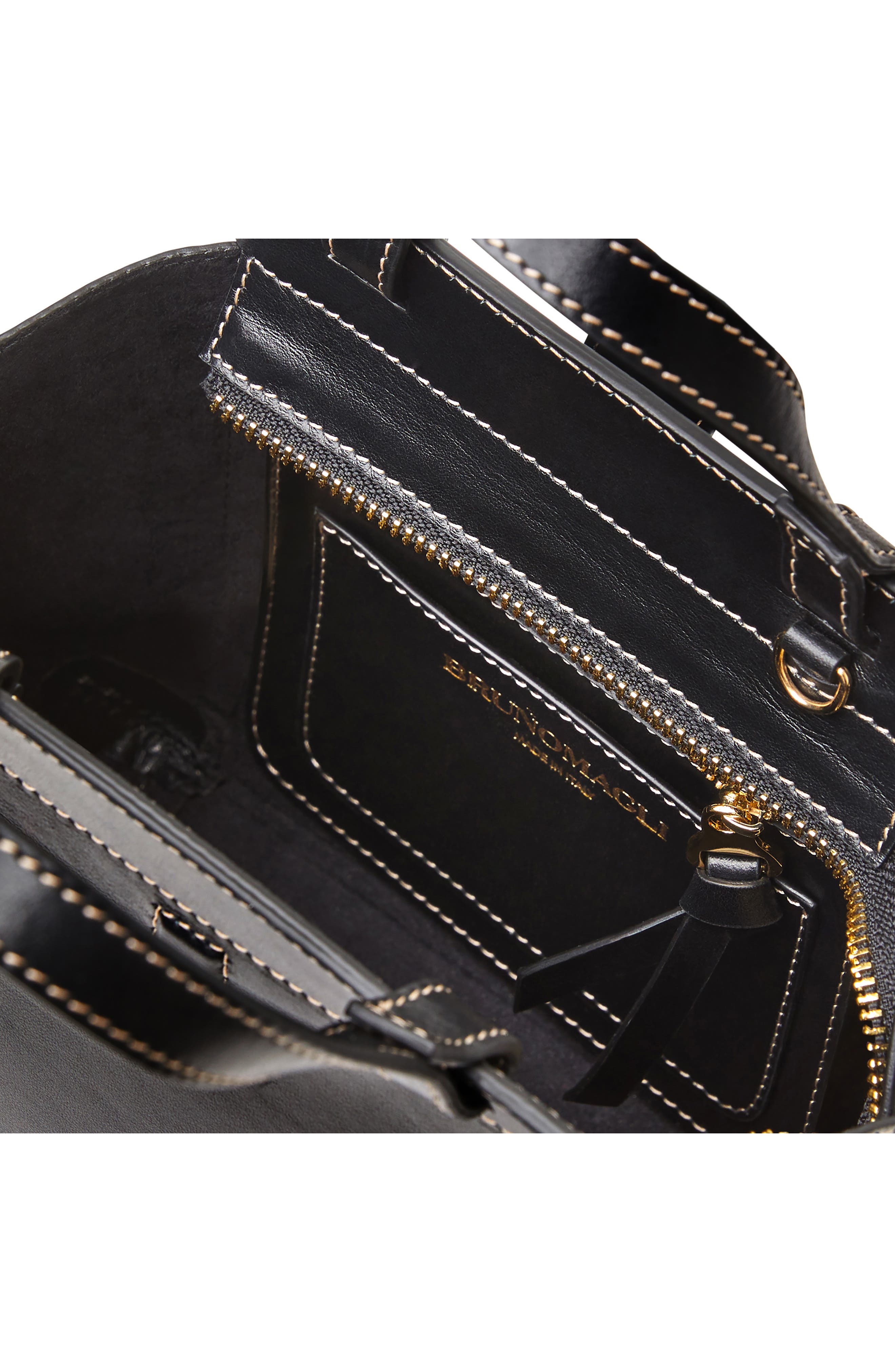 Bruno Magli Eva Leather Satchel, Alternate, color, Black