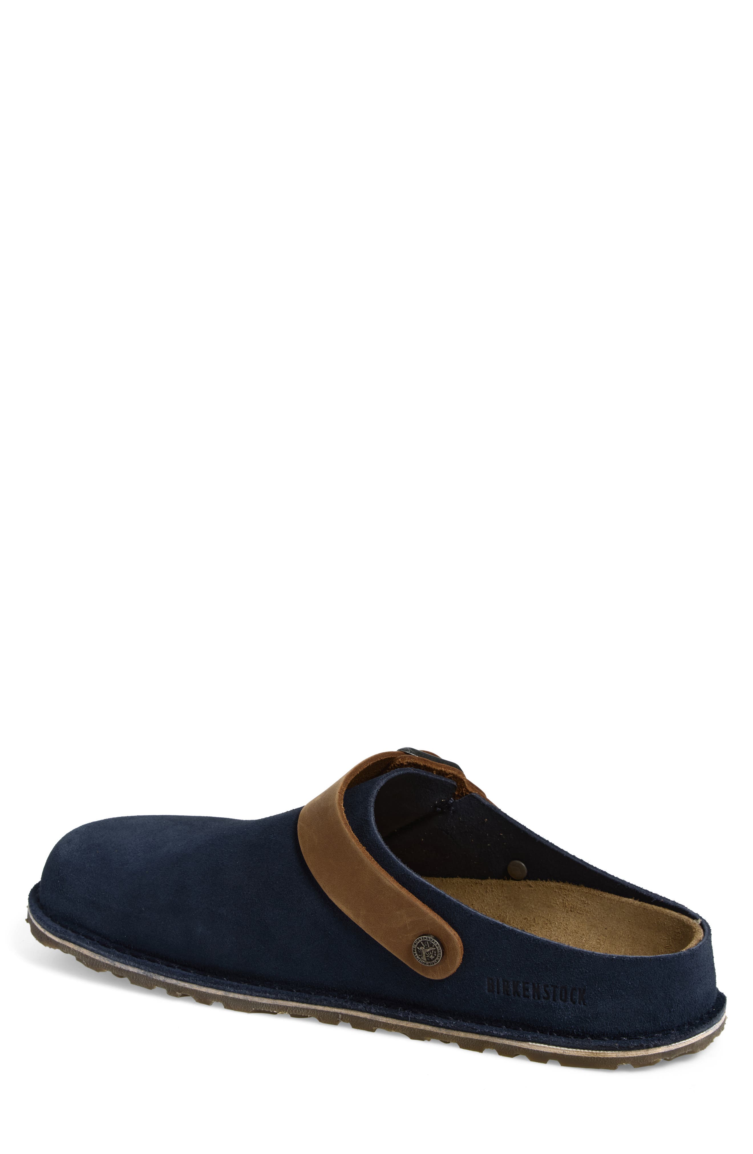 Lutry 365 Leather Clog, Alternate, color, NAVY/ COGNAC