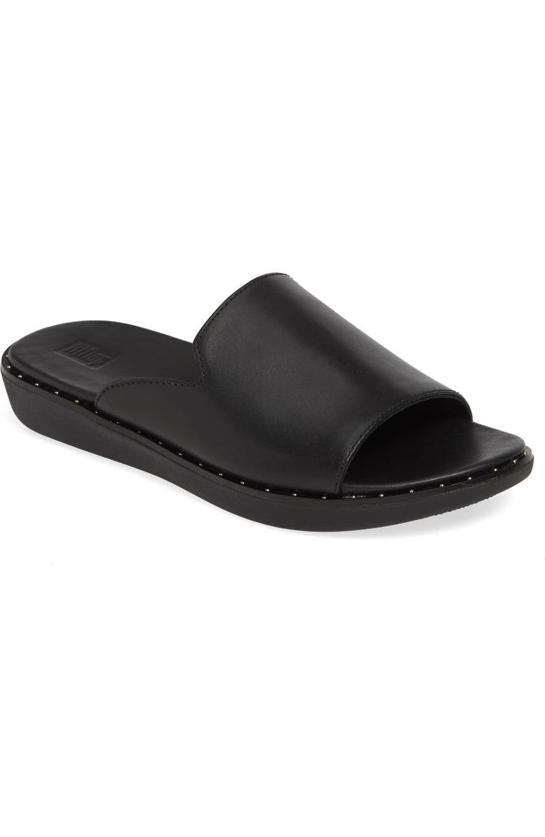 FitFlop Saffi Leather Slide Sandal, Main, color,