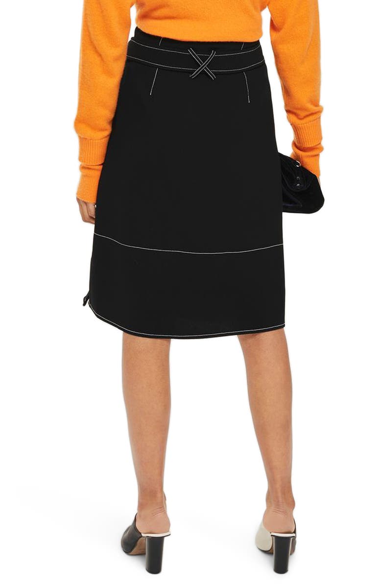 Topshop Stitch Wrap Skirt, Alternate, color, 