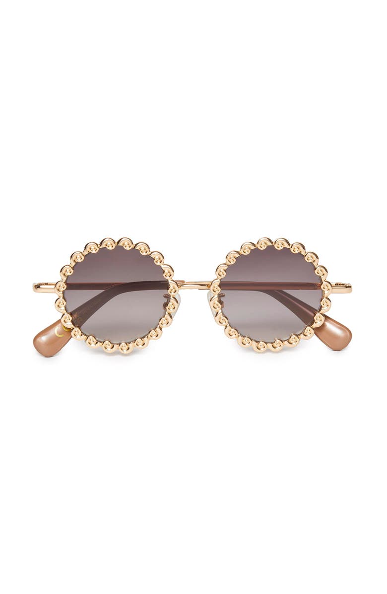 Lele Sadoughi Fossil Sunglasses, Main, color, Gold 720