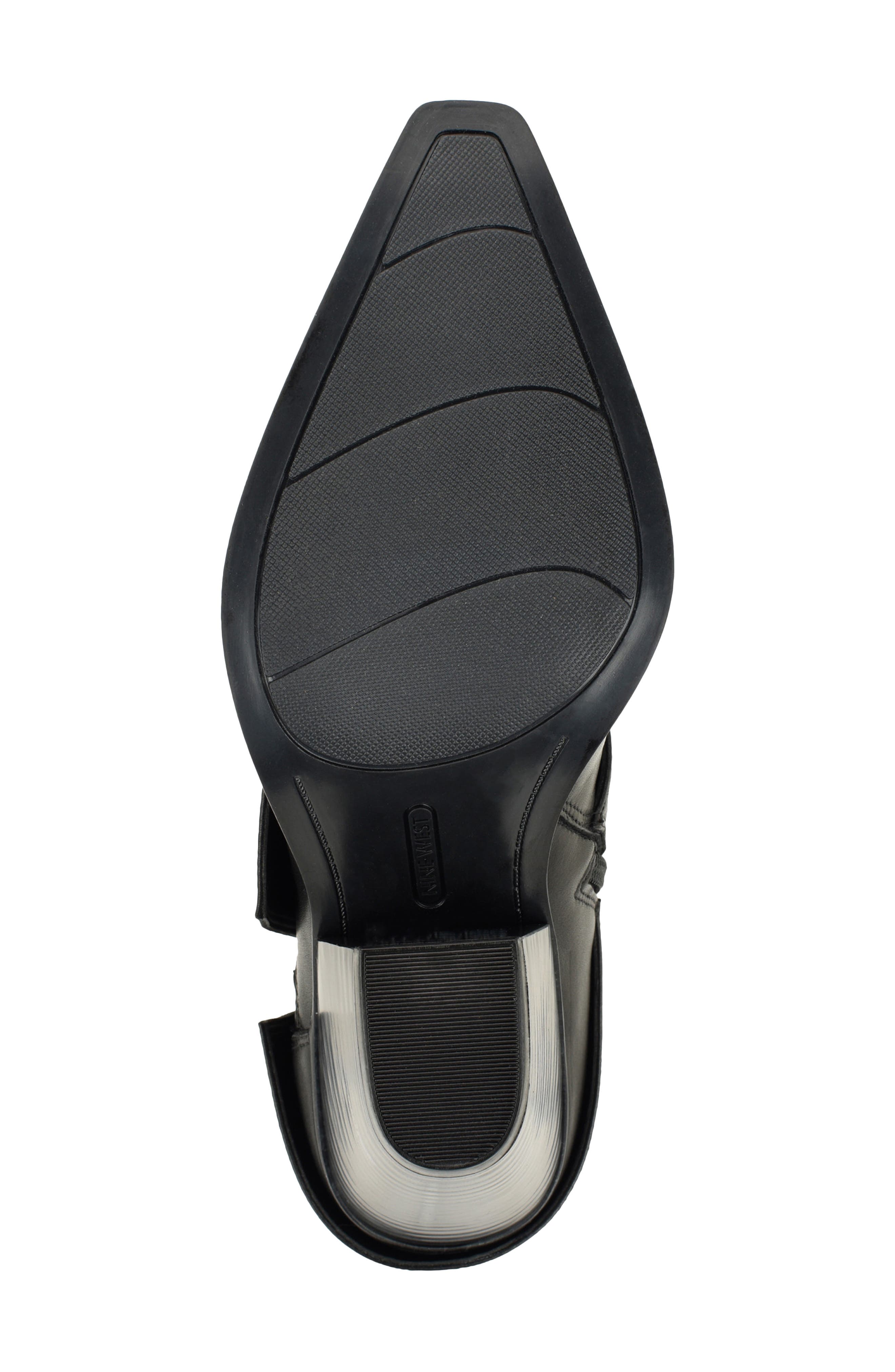 Umberto Pointed Toe Leather Bootie, Alternate, color, BLK01