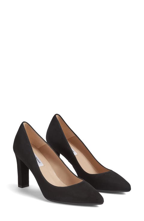 LK L.K. Bennett Black Dress Sandals Heels Suede Zip Shoes