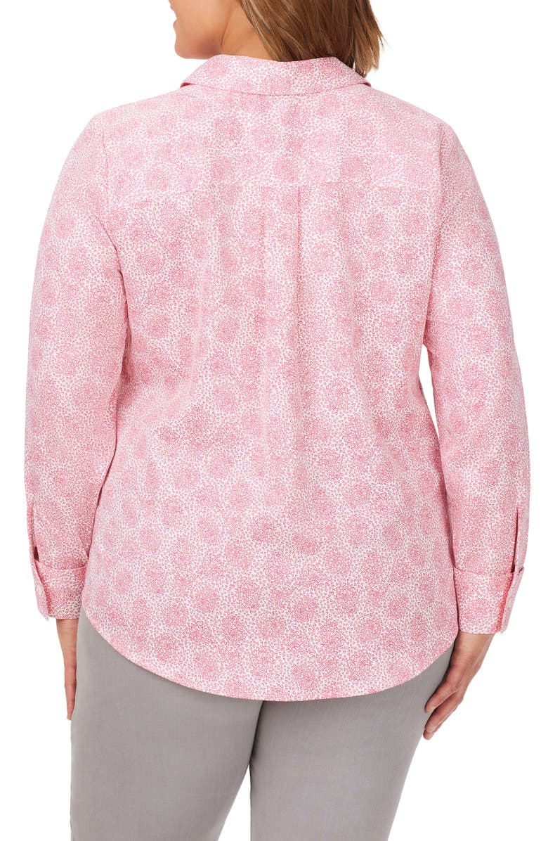 Foxcroft Davis Sweetheart Print Cotton Button-Up Shirt, Alternate, color,