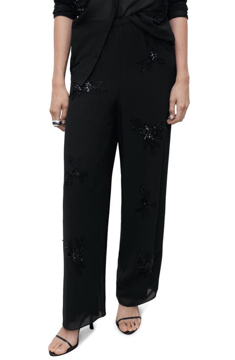 Rhinestone Detail Pants