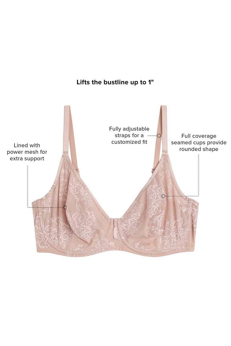 Full Bloom Underwire Bra, Alternate, color, ROSE DUST