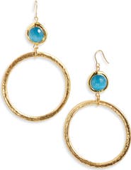 Karine Sultan Crystal Drop Hoop Earrings