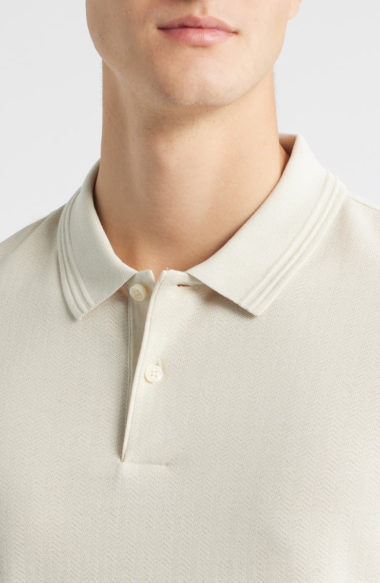 BOSS Parlay Herringbone Cotton Polo, Alternate, color, Open White