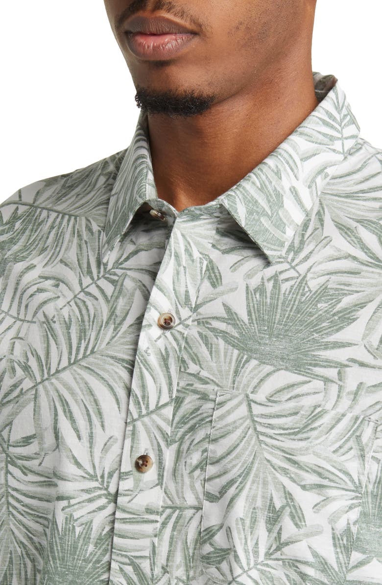 TravisMathew Getaway Grove Short Sleeve Stretch Cotton Blend Button-Up Shirt, Alternate, color, 
