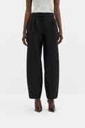 Malina Smilla Barrel Leg Wool-Silk Trousers
