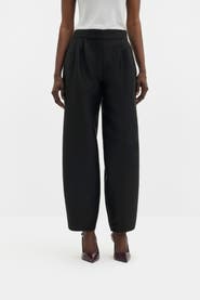 Malina Smilla Barrel Leg Wool-Silk Trousers