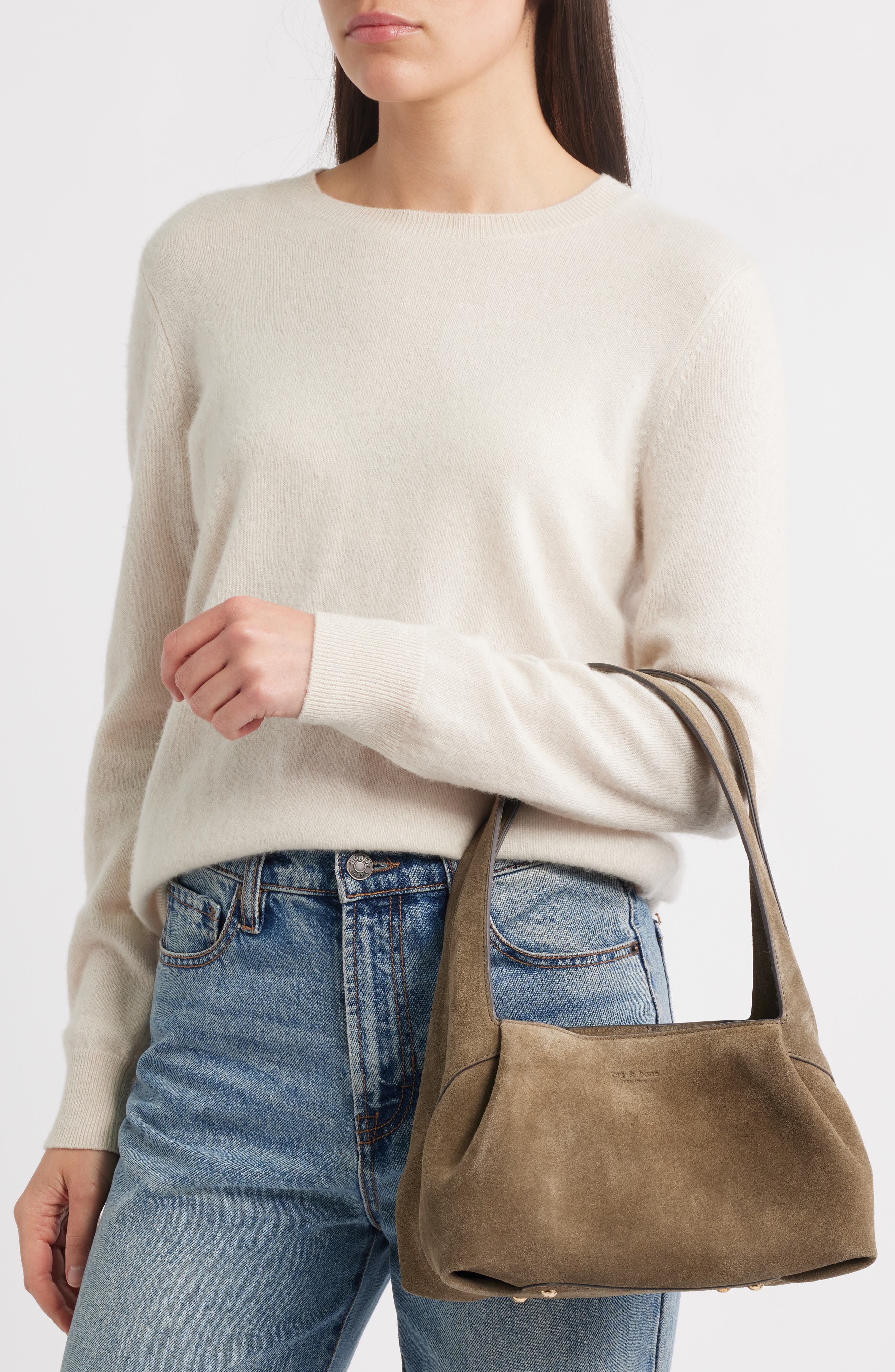 Slade Suede Shoulder Bag, Alternate, color, CEDAR