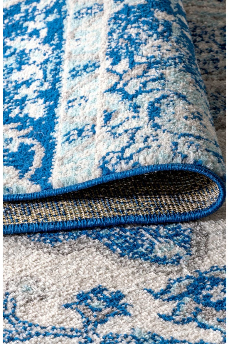 Bohemian FLAIR Boho Vintage Medallion Area Rug, Alternate, color, Cream/Blue