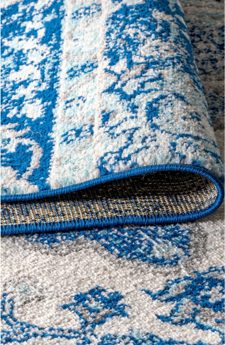 JONATHAN Y Bohemian FLAIR Boho Vintage Medallion Area Rug, Alternate, color, Cream/Blue