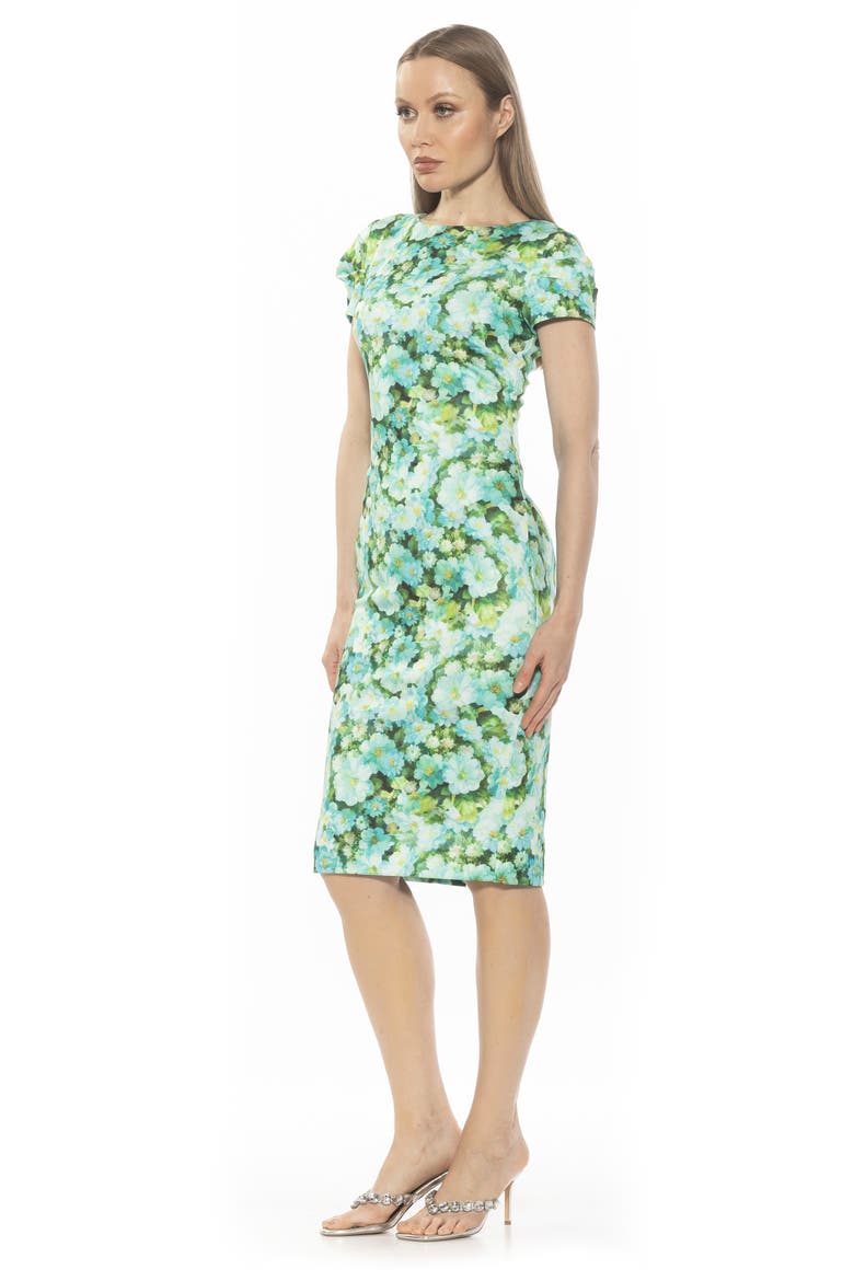 Crysta Stretch Sheath Dress, Alternate, color, PAINTERLY FLORAL