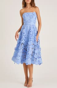 HELSI Florence 3D Floral Embroidered Fit & Flare Cocktail Dress