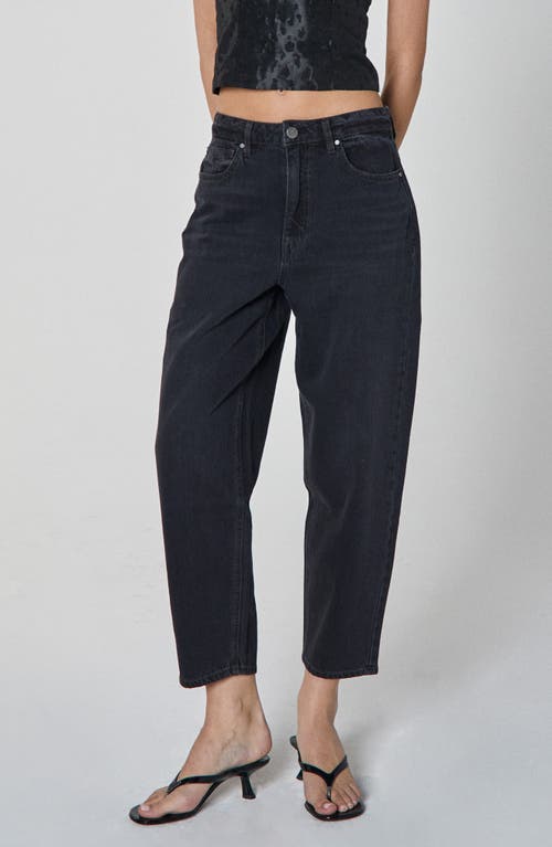 Unpublished Taylor Trip High Waist Ankle Barrel Leg Jeans In Black