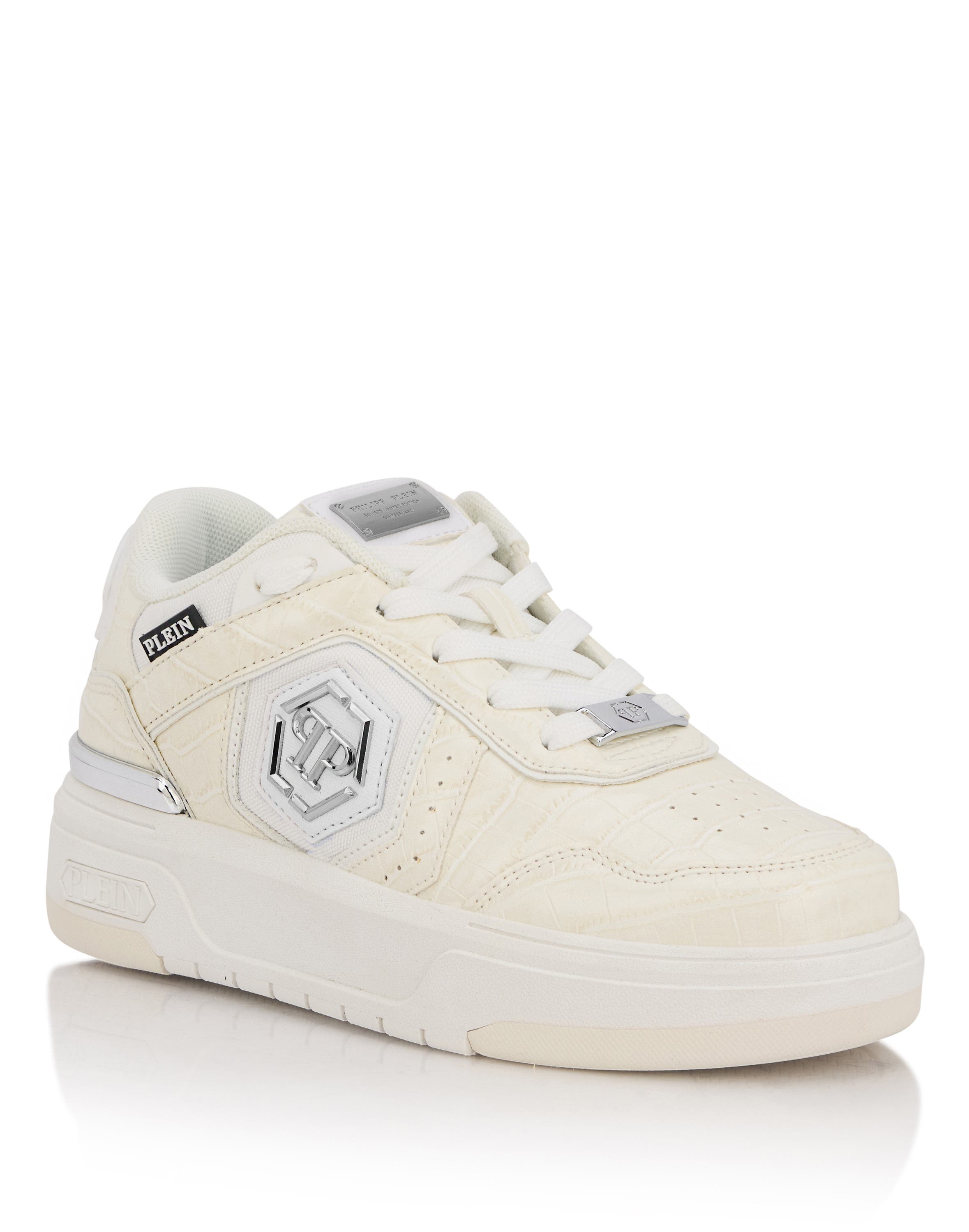 Low-Top Sneakers Sk8R Plein Cocco Unisex, Main, color, white