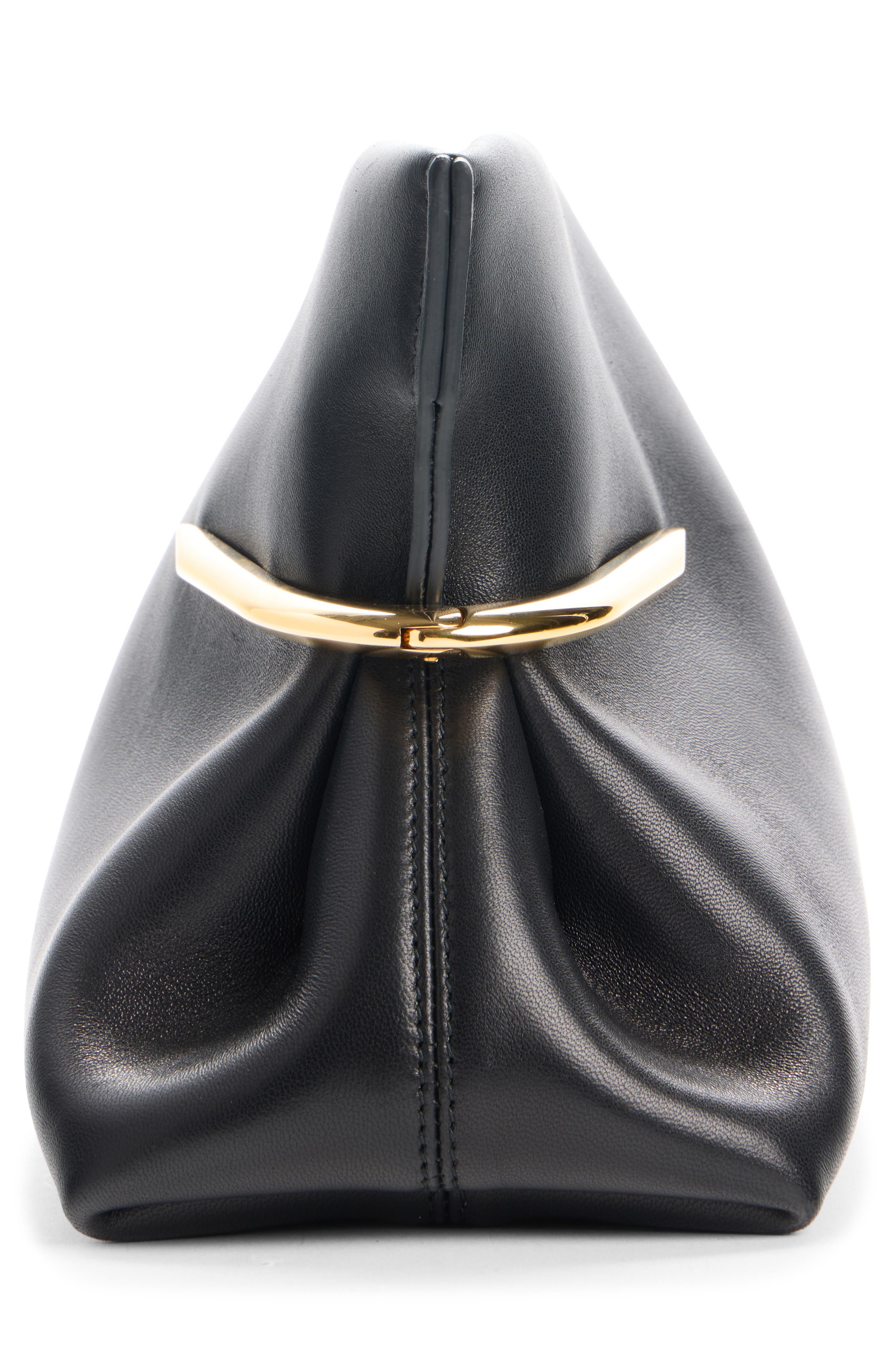 Givenchy Pinch Soft Leather Clutch, Alternate, color, Black