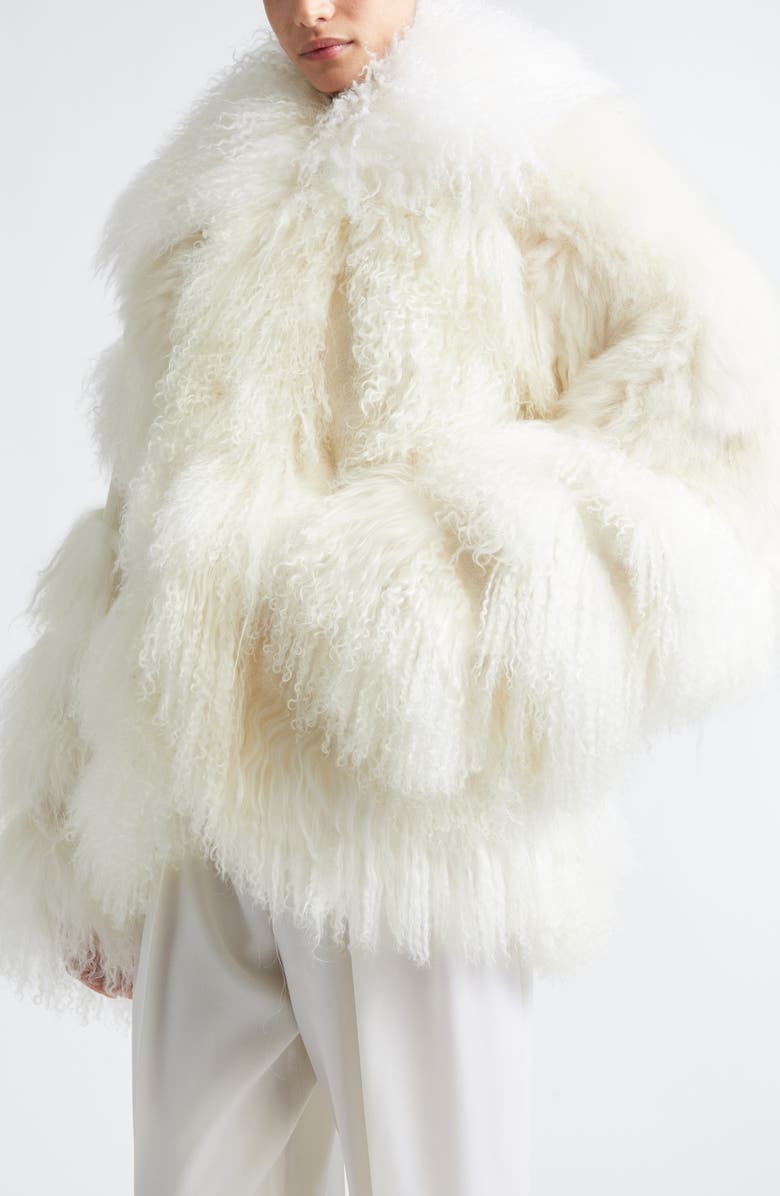Altuzarra Bennie Genuine Shearling Jacket, Alternate, color, Ivory