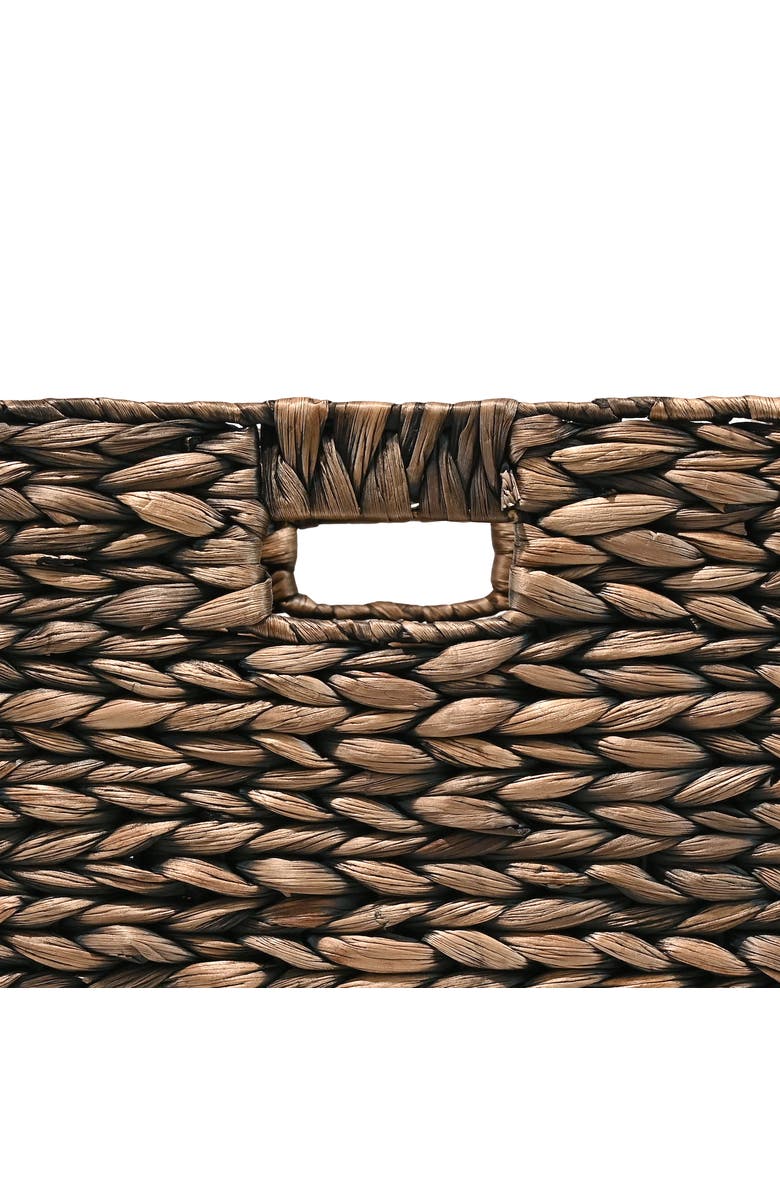 HAPPIMESS Bryce Classic Farmhouse Handwoven Hyacinth Collapsible Storage Cube Baskets with Handles,, Alternate, color, Woody