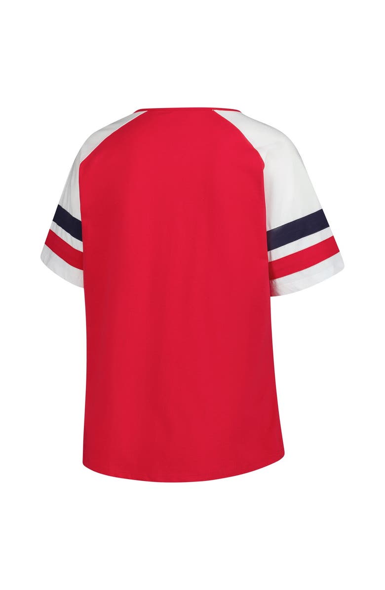 PROFILE Women's Profile  Red St. Louis Cardinals Plus Sized Arched Notch Neck T-Shirt, Alternate, color, Red