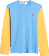 Comme des Garçons PLAY Colorblock Long Sleeve Cotton T-Shirt
