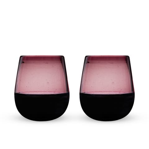 Segunda Vida Rosado Recycled Stemless Wine Glasses Set of 2