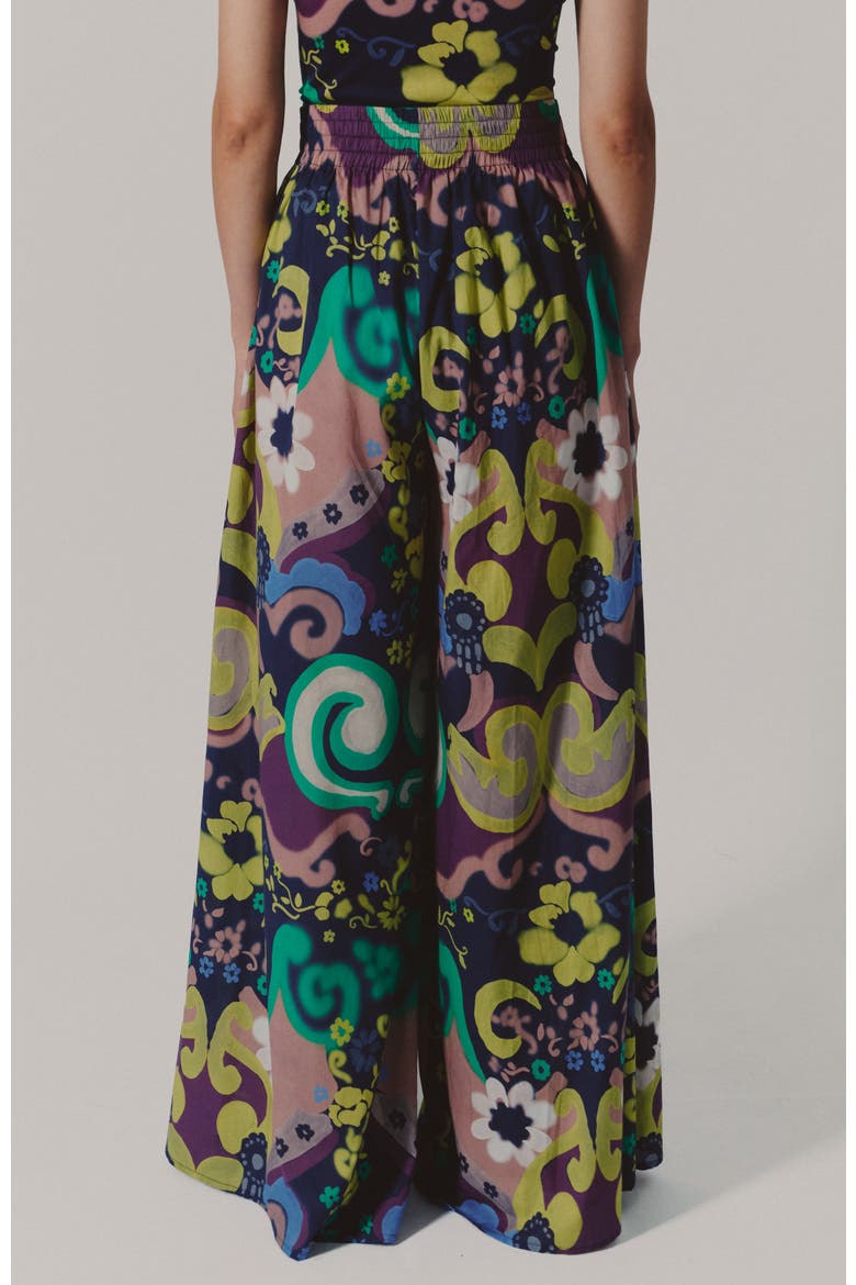 Campana High Waist Wide Leg Cotton Pants, Alternate, color, Papalote Print
