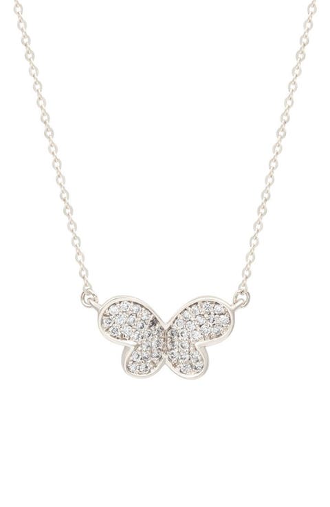 Diamond Butterfly Pendant Necklace