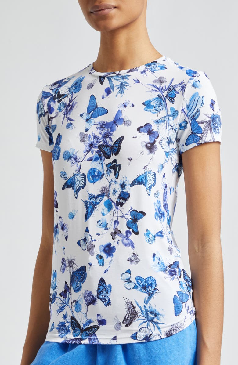 L'AGENCE Ressi Butterfly Print T-Shirt, Alternate, color, 
