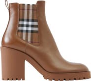 Burberry Allostock Check Block Heel Chelsea Boot