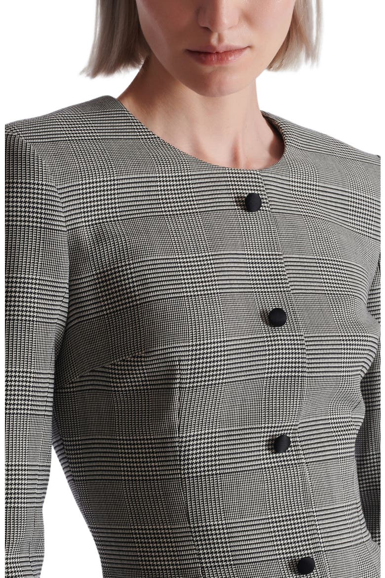 Short dress in Prince of Wales jacquard, Alternate, color, black