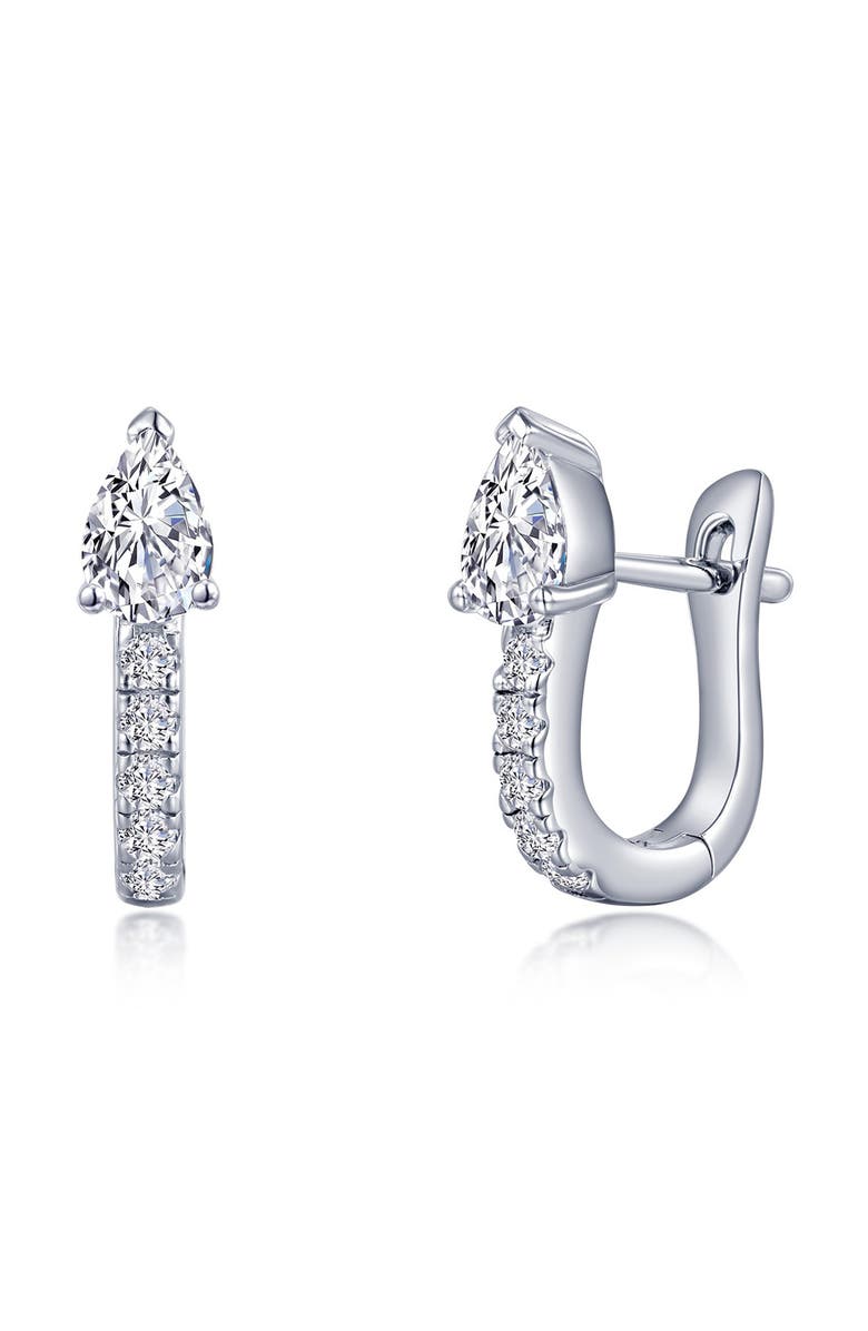 Lafonn Dainty Simulated Diamond Huggie Hoop Earrings, Main, color, 