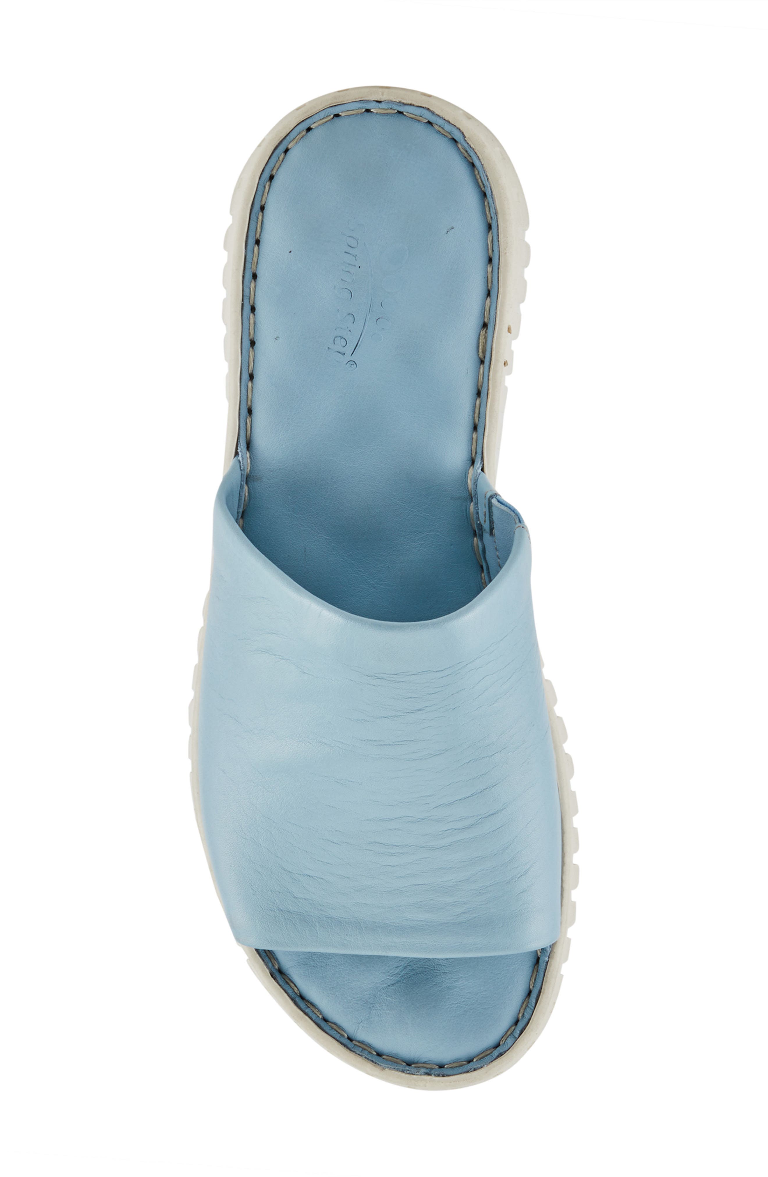Nappa Slide Sandal, Alternate, color, BLUE