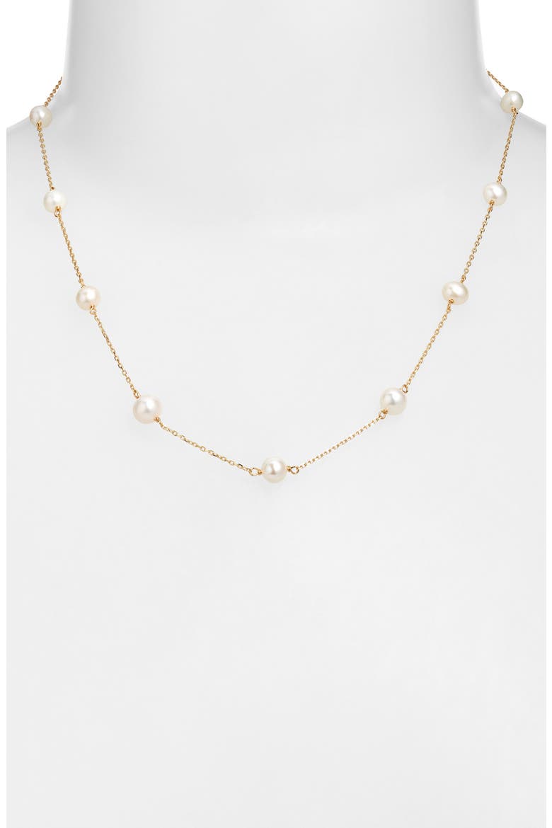 Freshwater Pearl Station Necklace, Alternate, color, GOLD