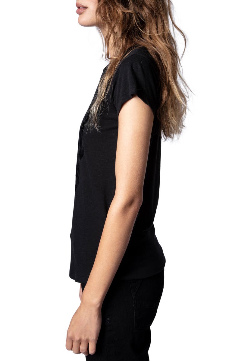 Zadig & Voltaire Skinny Skull Graphic Tee, Alternate, color, 